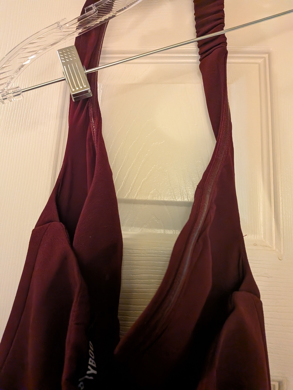 Burgundy Sleeveless V-Neck Dress By Babyboo